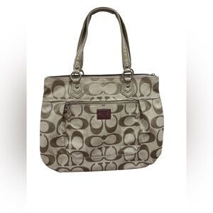 Coach Poppy Tan Signature Shoulder Bag Y2K